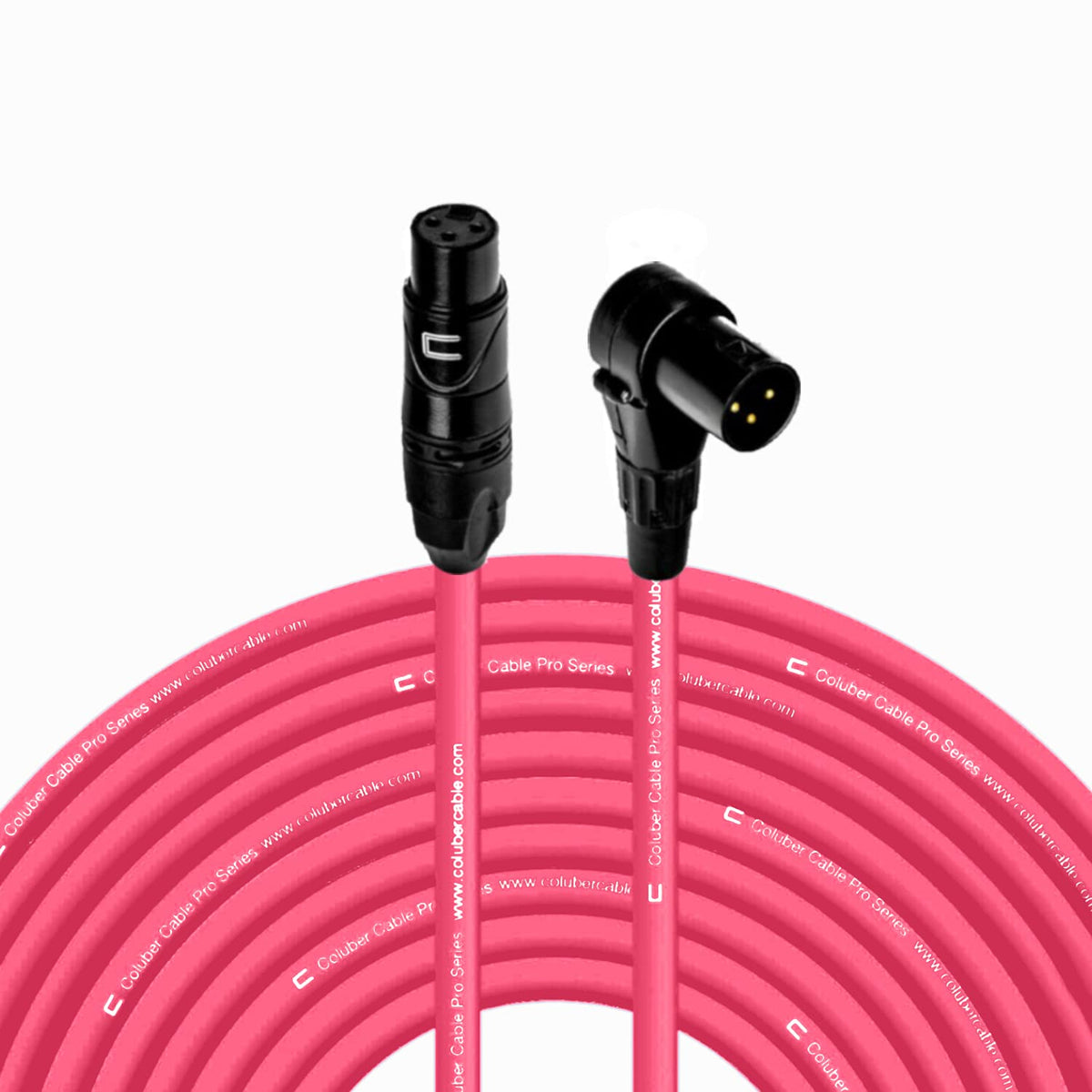 Balanced Xlr Cable Female To Right Angle Xlr Male - 100 Feet Pink - Pro 3-Pin Microphone Connector For Powered Speakers, Audio I