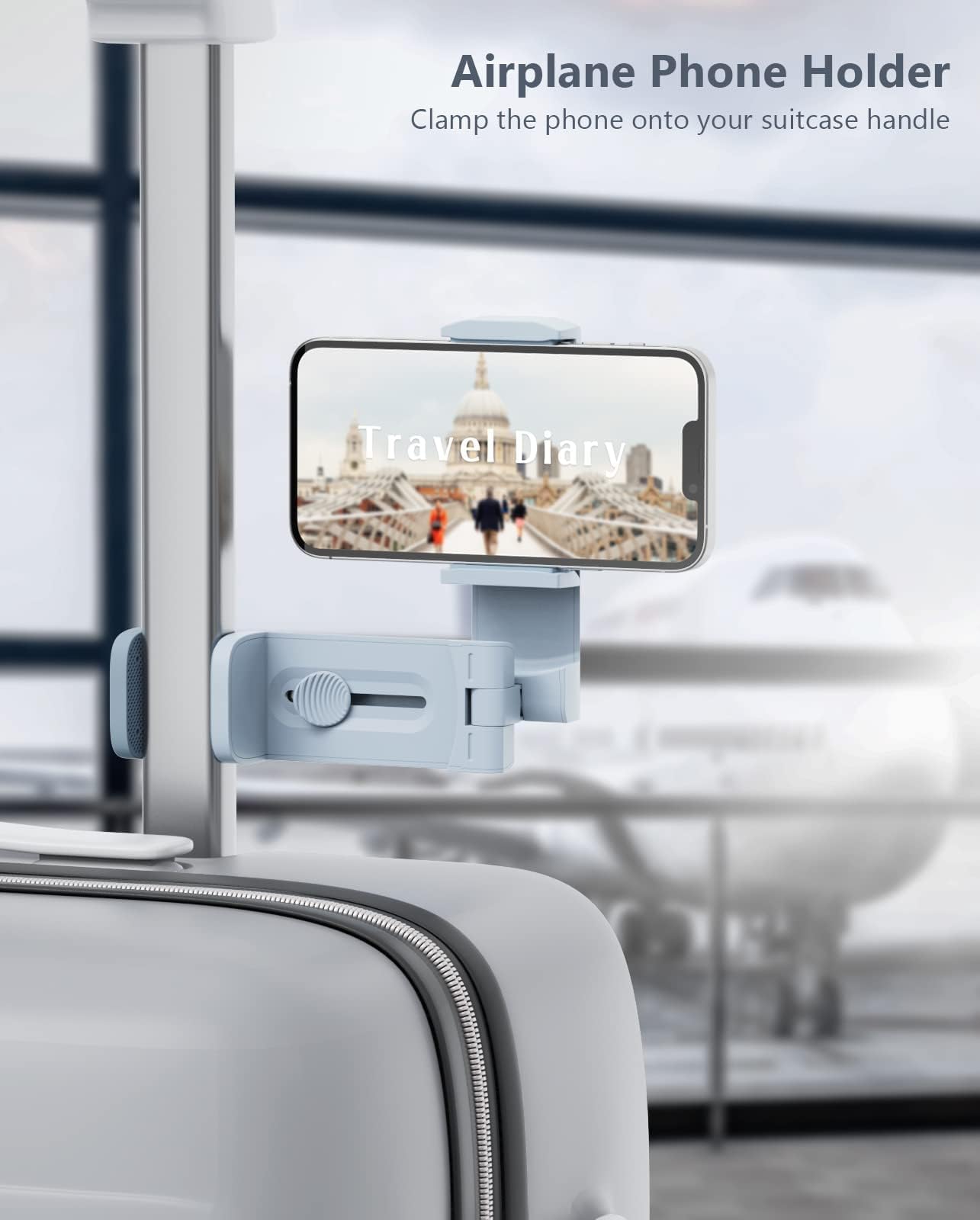 Airplane Travel Essentials Phone Holder, Universal Handsfree Phone Mount For Flying With 360 Degree Rotation, Travel Accessory,