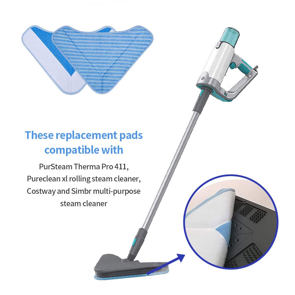 Keetidy Triangle Replacement Mop Pads For Pureclean Steam Cleaner For Pursteam Thermapro Elite 12 In 1 And Compatible With Purec
