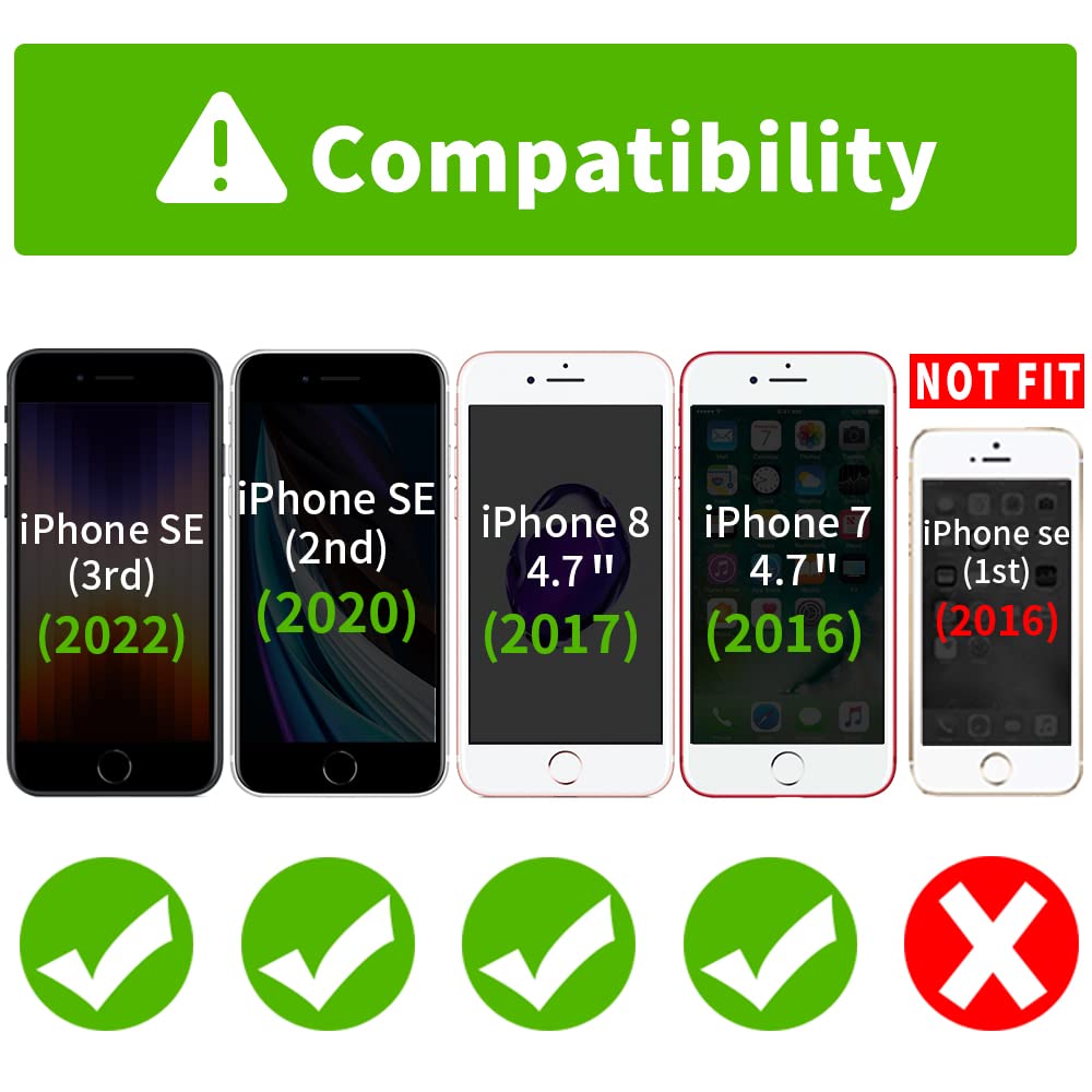 Fyy Designed For Iphone Se Case 2022 (3Rd Gen) / Iphone Se Case 2020 (2Nd Gen) / Iphone 7 Case/Iphone 8 Case, Luxury Pu Leather