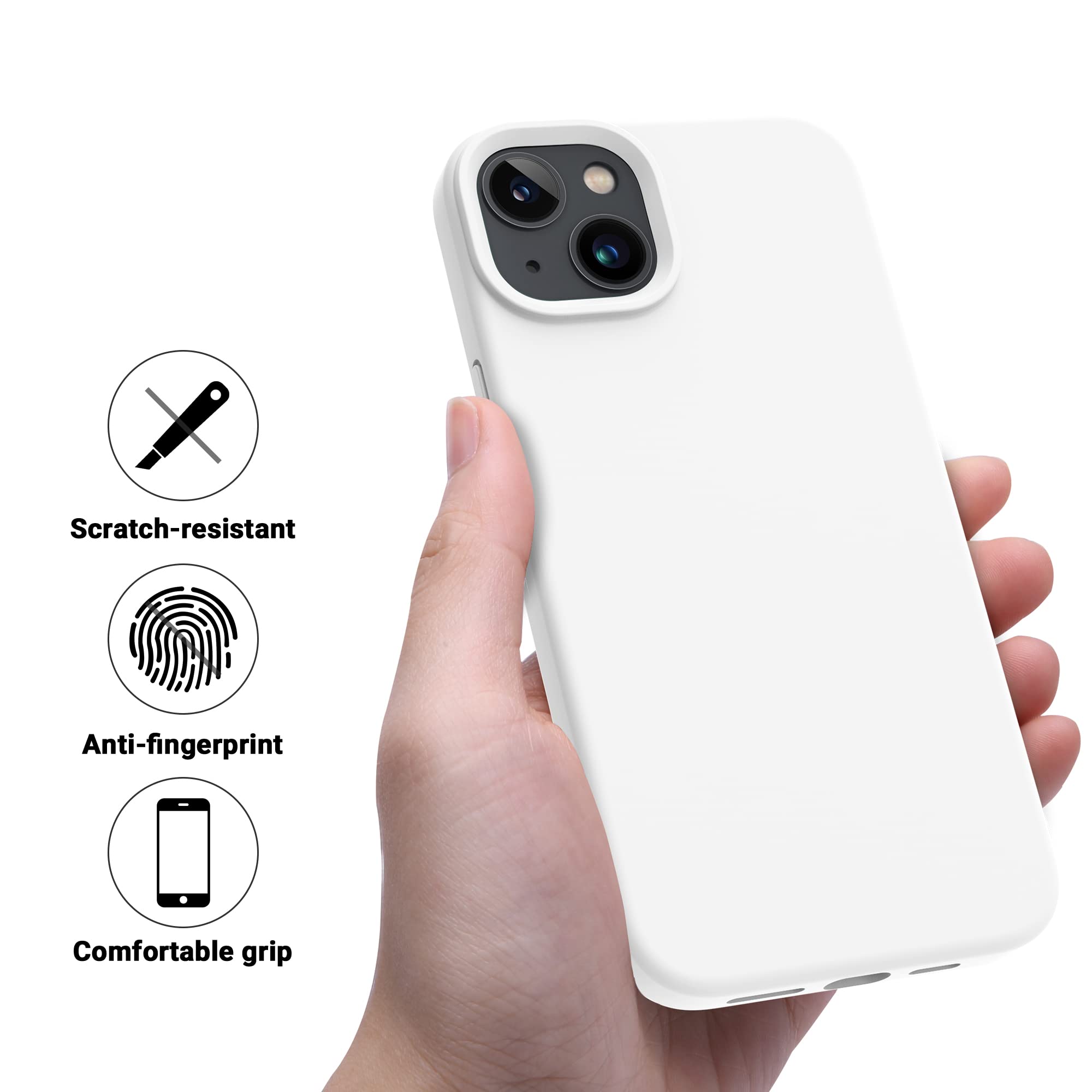 Otofly Designed For Iphone 14 Case, Silicone Shockproof Slim Thin Phone Case For Iphone 14 6.1 Inch (White)