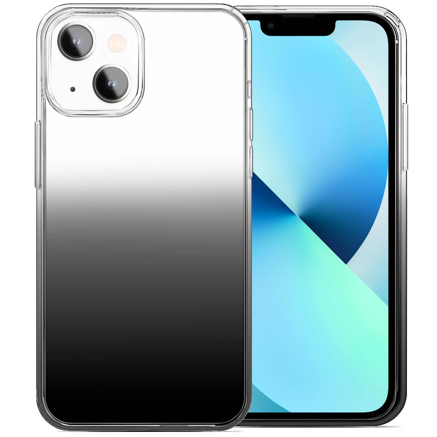 Jjgoo Compatible With Iphone 13 Case Clear Soft Transparent Shockproof Protective Slim Thin Bumper Phone Cover, Gradient Black