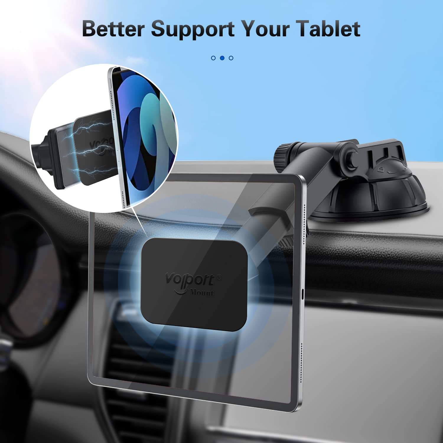 Volport Rectangle Metal Plate For Phone Magnet, Magicplate Replacement Disc With 3M Adhesive Backing Sticker For Magnetic Car Mo