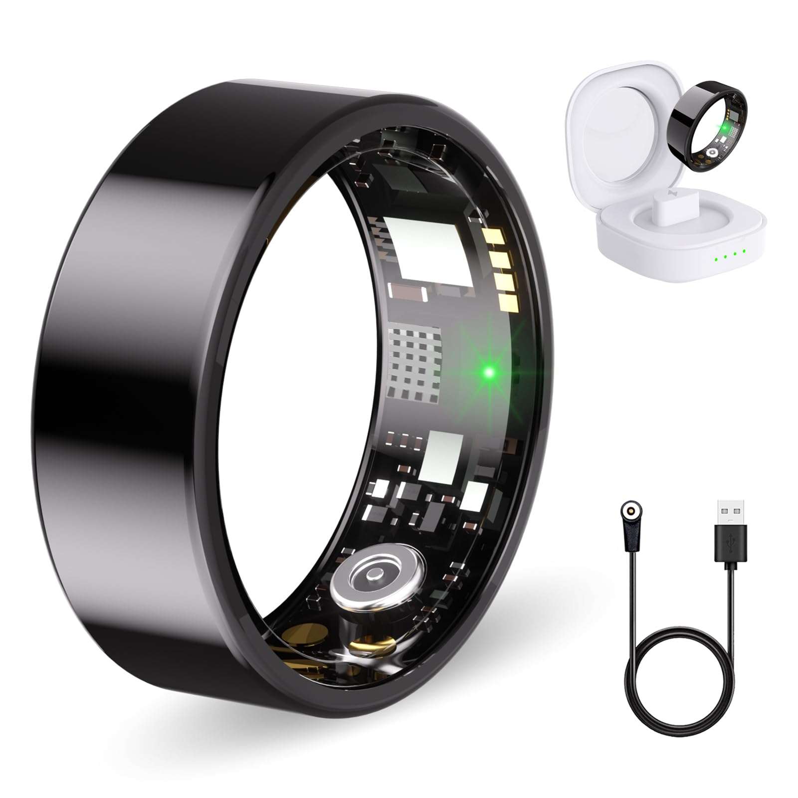 Nyweey Smart Ring for Women Men Fitness Ring with Heart Rate, Blood Oxygen, Sleep Monitor, Step Tracker, IP68 Waterproof Health 