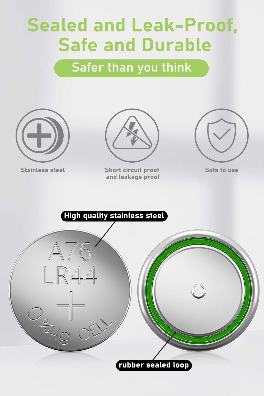 Powerowl Lr44 Batteries 24 Count, High Capacity Ag13 357 303 Sr44 L1154F A76 Premium Alkaline Battery 1.5V Button Coin Cell Batt