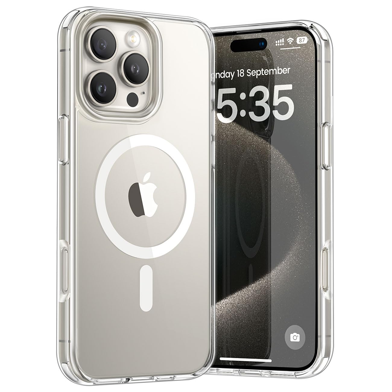 Lamicall Magnetic Case For Iphone 16 Pro Max, For Magsafe   [Clear & Anti Yellow][Military Grade Drop Protection][Scratch Resist