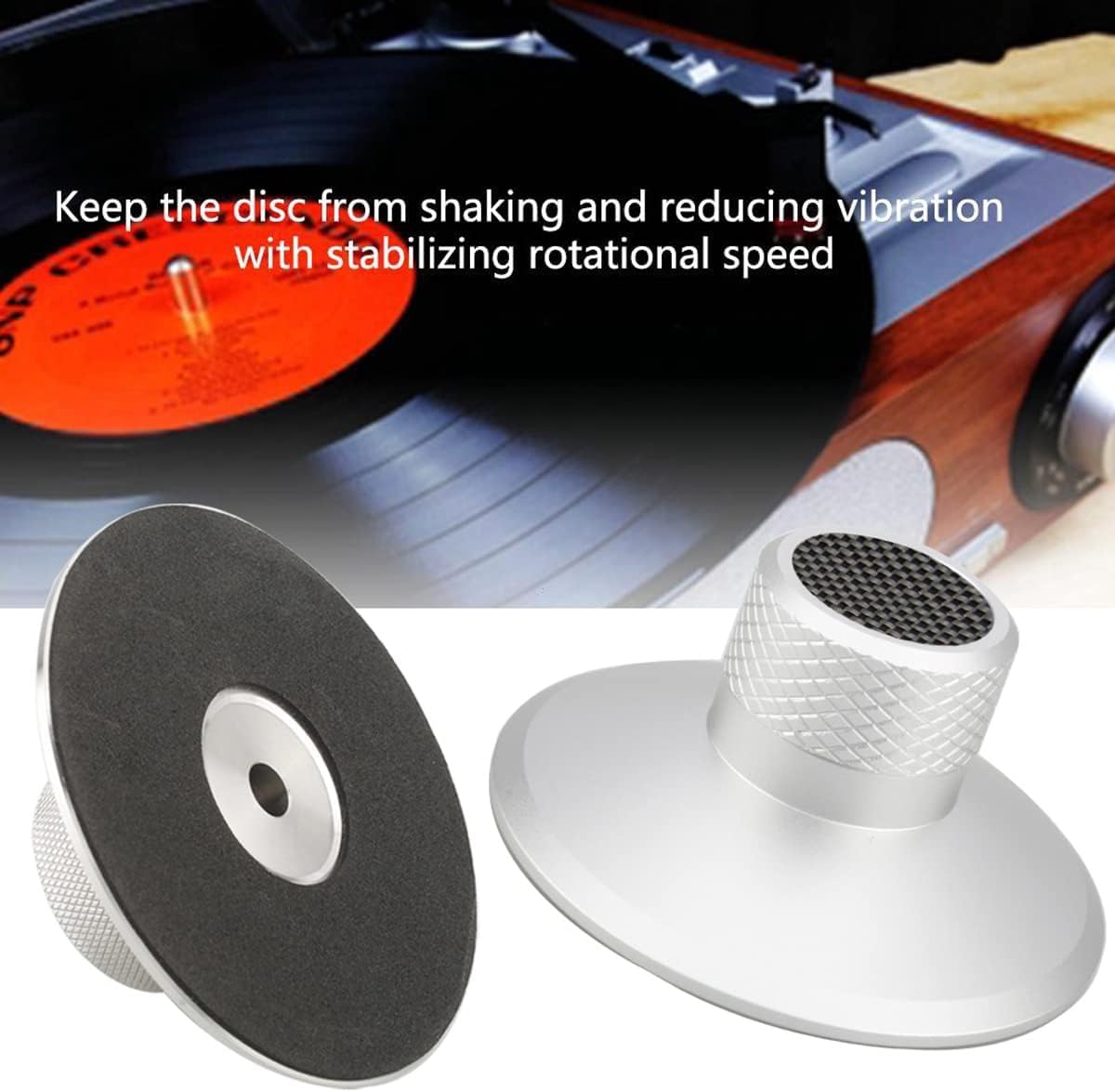 Audiocrast 130S Record Weight [Aluminum, 130G /4.6Oz], Home Audio Vinyl Disc Stabilizer For Lp Turntable (Silver 130S)