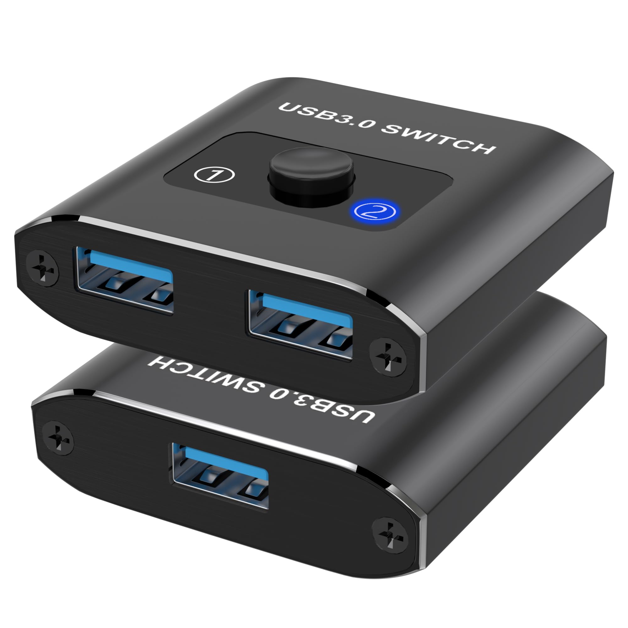 Usb 3.0 Switch Selector, Bi Directional Usb Switch 1 In 2 Out / 2 In 1 Out, Usb Switcher 2 Computers Share 1 Usb Devices For Pri