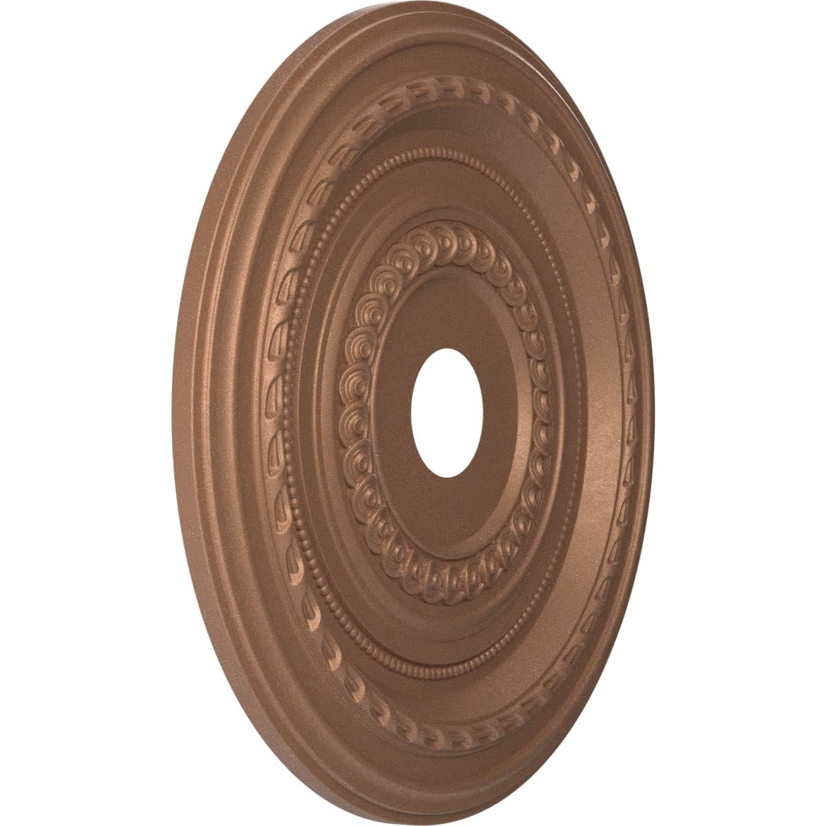Ekena Millwork 22Od X 3 1/2Id X 1P Cole Thermoformed Pvc Ceiling Medallion (Fits Canopies Up To 6), Aged Copper