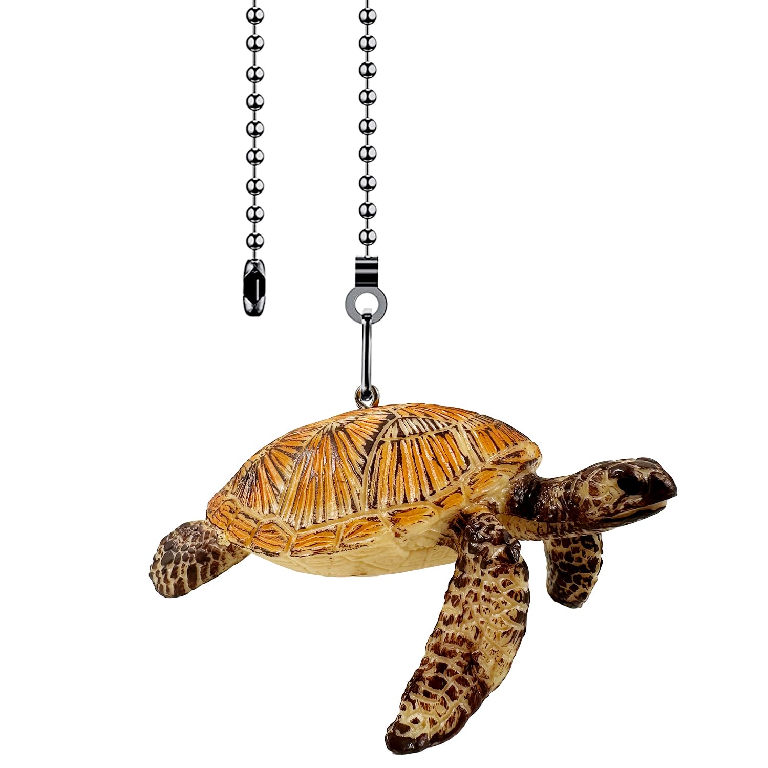 Dotlite Turtle Ceiling Fan Pull Chain,Cute Realistic Sea Turtle Fan String Pulls Charm Extension Decorative,12In 3Mm Diameter Be