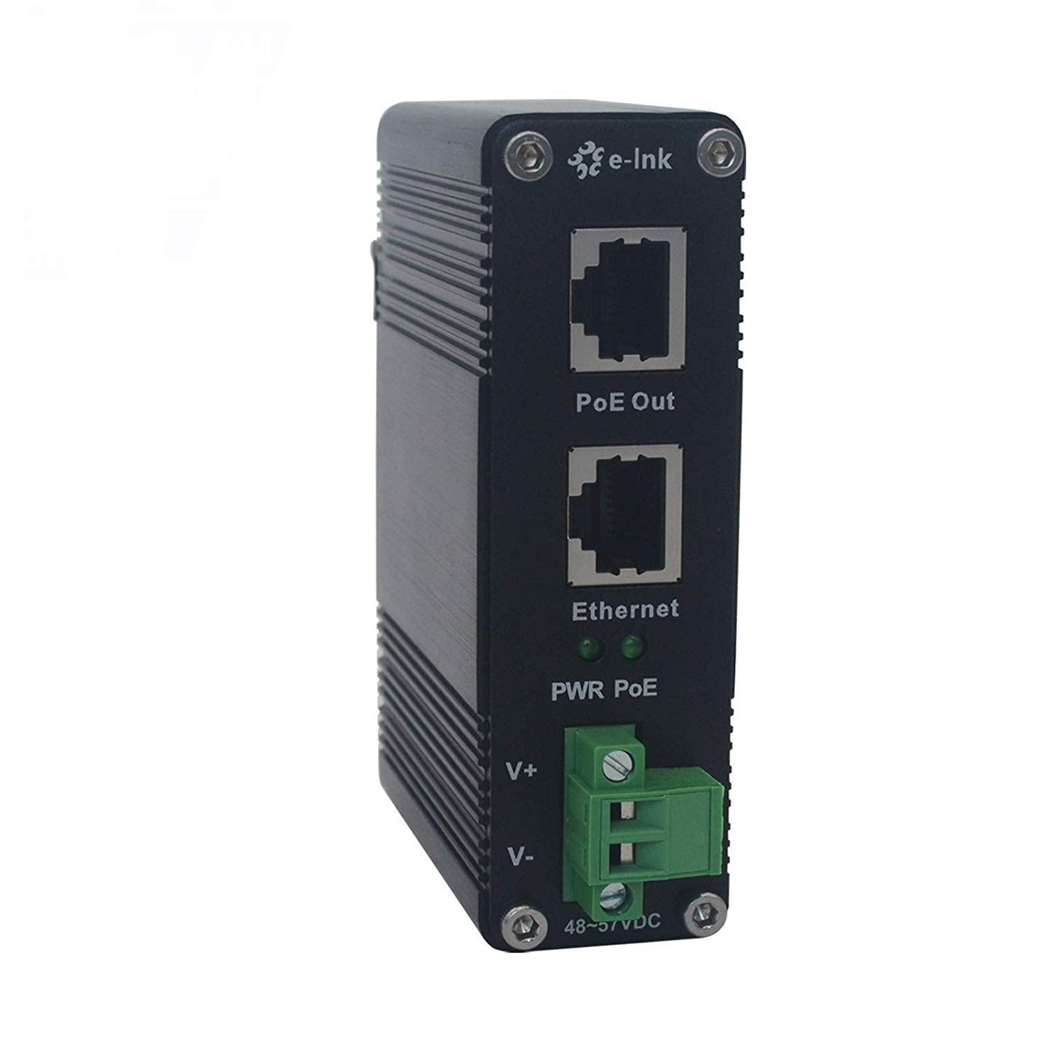E Link Industrial Gigabit Poe++ Injector 48V Dc Poe++ 95W Up To 100 Meters Output Din Rail Mount Hardened High Power Poe Adapter