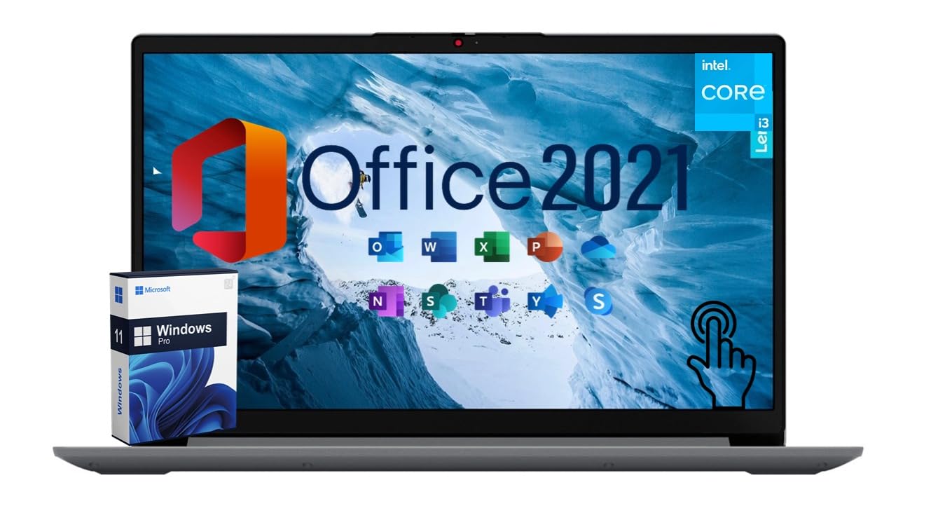 lenovo Ideapad 1i Business & Student Laptop, with Lifetime Office 2021, 15.6 FHD IPS Anti-Glare Touch Laptop, Intel Core i3-1215