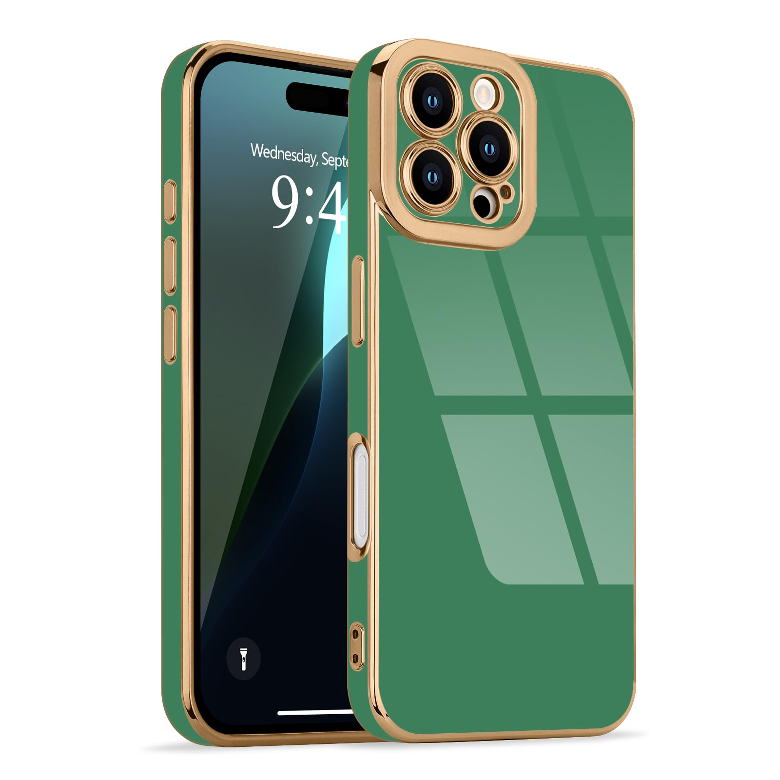 Lafunda Designed For Iphone 16 Pro Case Cute, Luxury Plating Case For Women Girls Elegant Gold Edge Tpu Bumper Cover With Camera