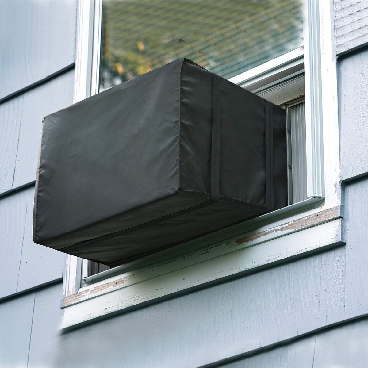 Window Air Conditioner Cover Outdoor, Luxiv Outside Window Ac Unit Cover Black Dust Proof Waterproof Ac Cover Outdoor Window Ac 