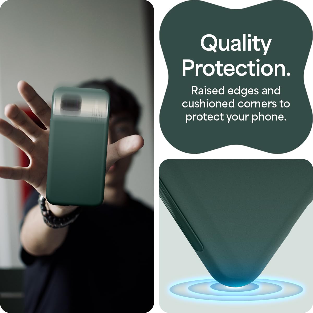 Cyrill Ultracolor Compatible With Google Pixel 8A Case, Matte Silicone [Anti Fingerprint] Shock Absorbent Green Phone Case For P