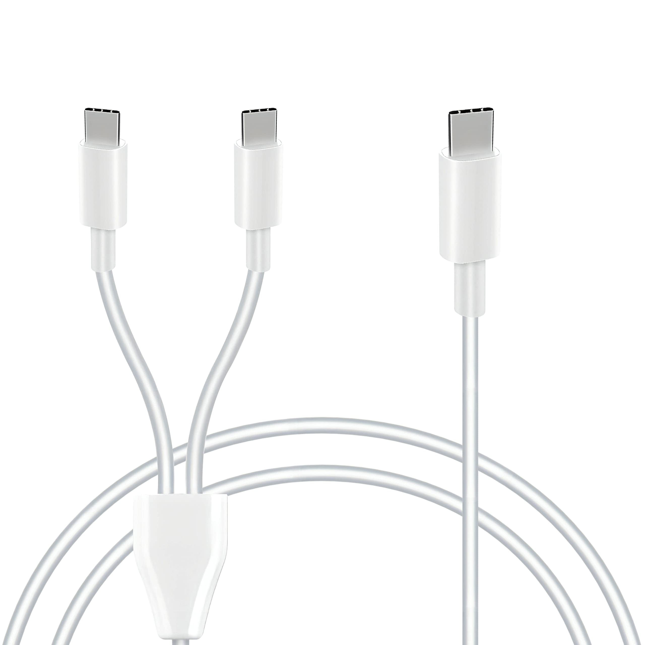 Gelrhonr Usb C Multi Charging Cable,Usb C Male To 2 Type C Male Charge Cable,2 In 1 Charging Cord Compatible With Mobile/Android