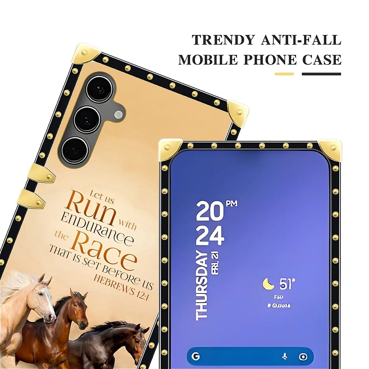 Tamefox Compatible With Samsung Galaxy S24 Plus/S25 Plus Case,Christian Positive Quotation Horse Exquisite Patterns Soft Tpu Sho