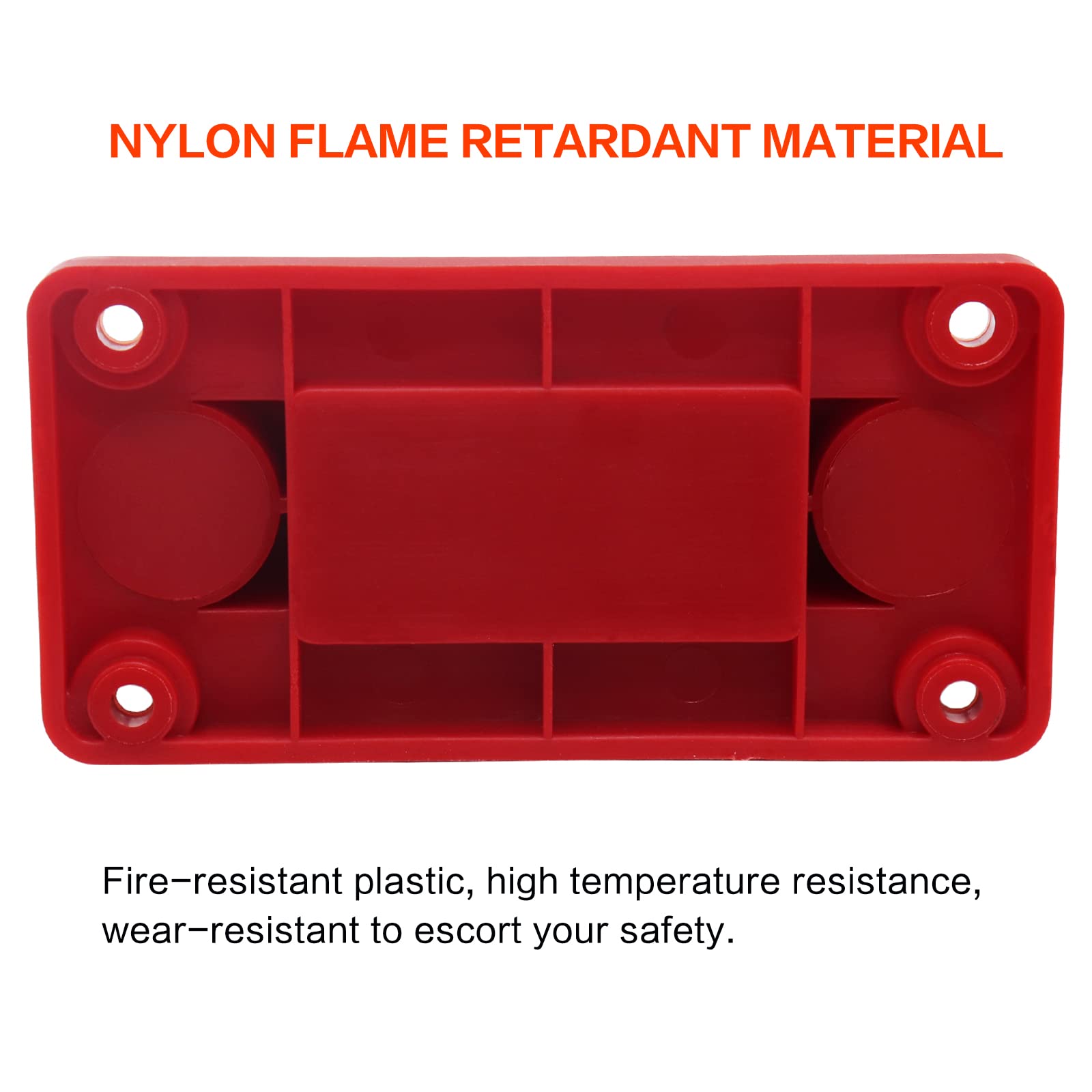 Amomd 2Pcs 600A Bus Bar 4 Studs (3/8 Inch) M10 High Current Nickel Plated Copper Distribution Block Negative Electrical Battery