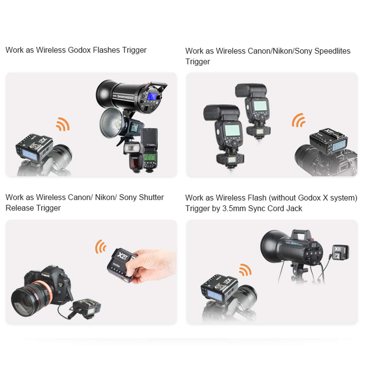 Godox X2T N 2.4G Ttl Wireless Flash Trigger With 2X X1R N Controller Receiver For Nikon,I Ttl Function,Compatible Smartphone Rem