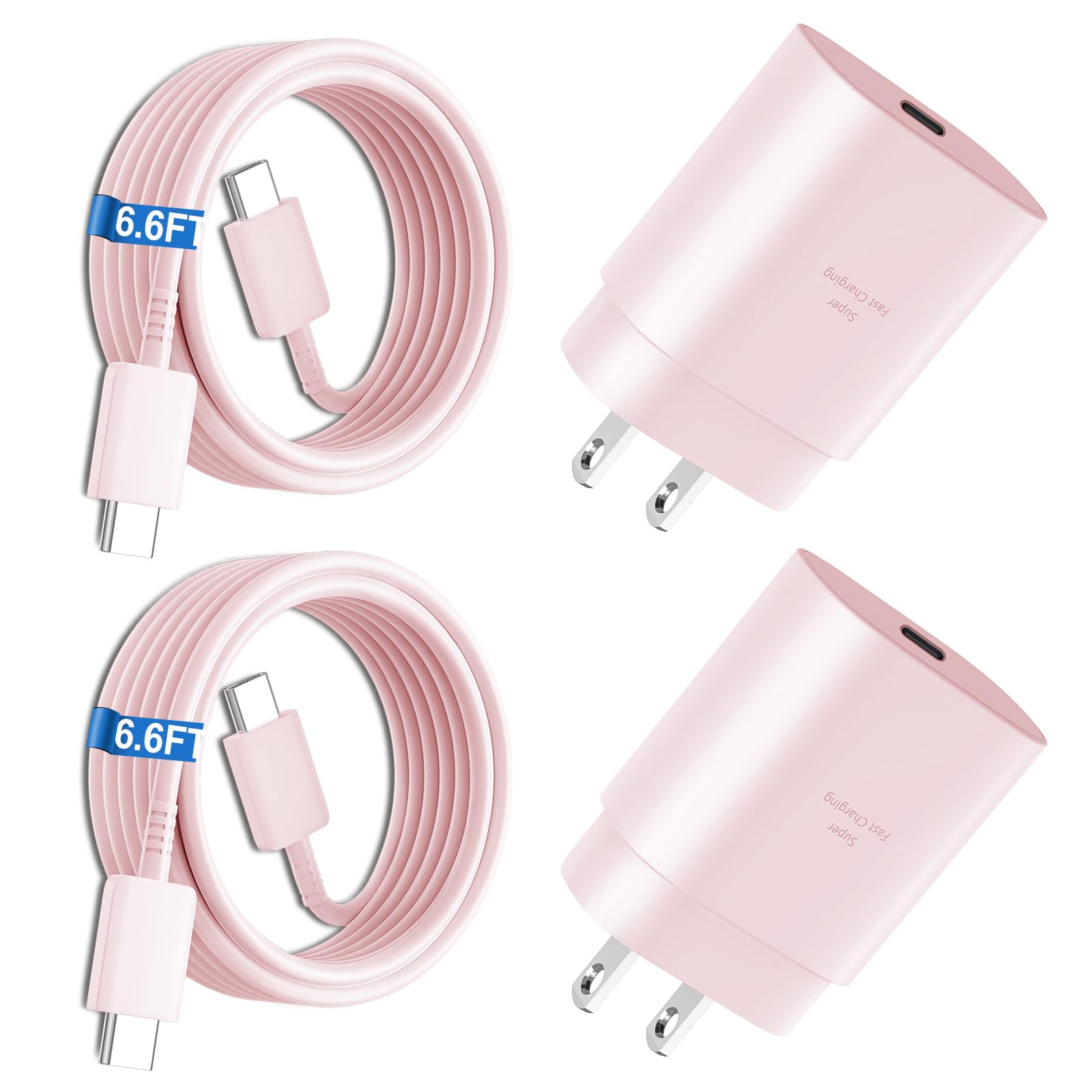 S22 S23 Ultra Charger Type C,25W Super Fast Usb C Charger Android Charger Block & 6.6Ft Charging Cable Cord For Samsung Galaxy S