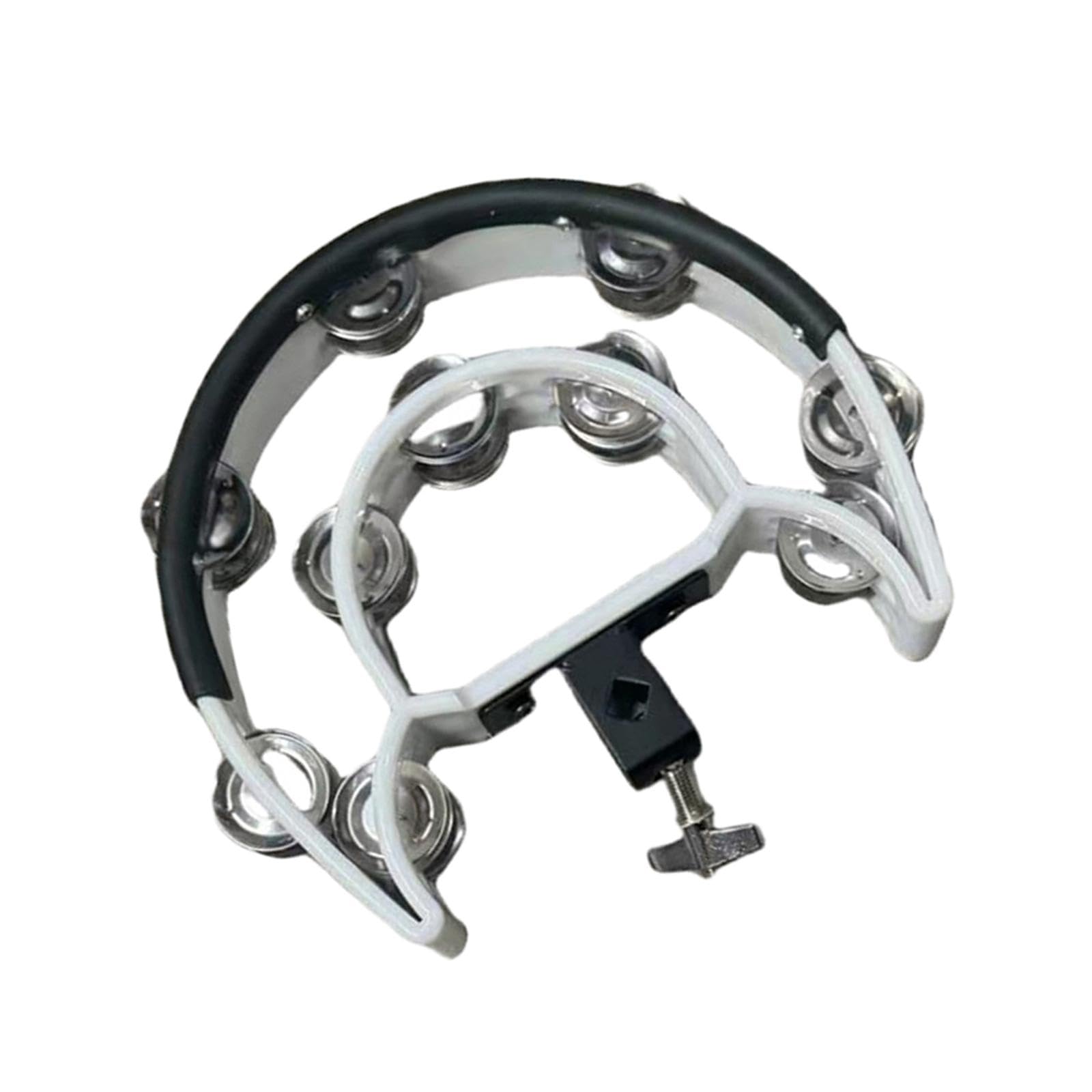 SECRET DESIRE Double Row Tambourine Mountable Cymbal Hi Hat Tambourine for KTV Kids Adults white