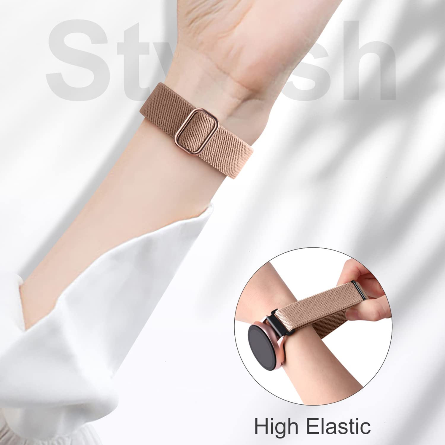 Lerobo Elastic Bands Compatible With Samsung Galaxy Watch 5/4 40Mm 44Mm,Galaxy Watch 5 Pro Band 45Mm/Watch 4 Classic Band 42Mm 4