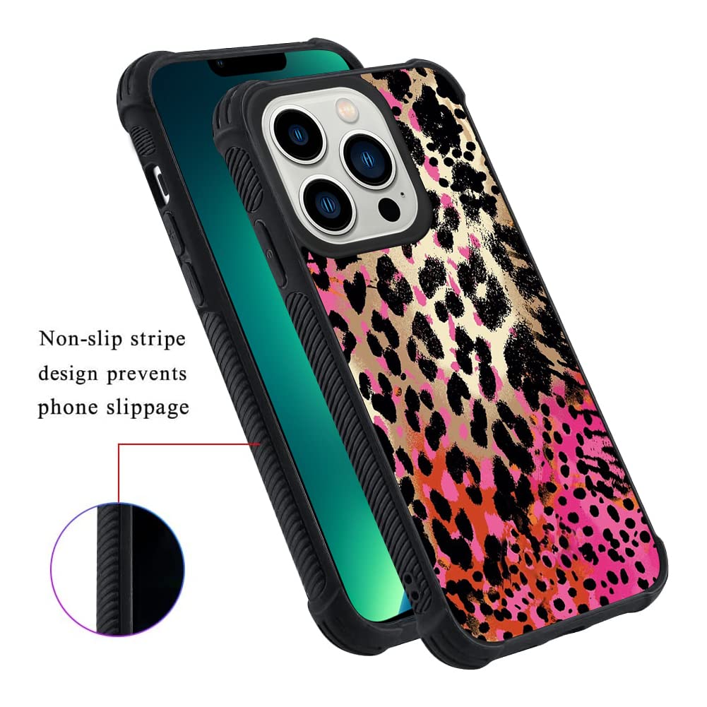 Kanghar Case Compatible With Iphone 14 Pro Max,Leopard Design,Tire Texture Non Slip +Shockproof Rugged Tpu Protective Case For I