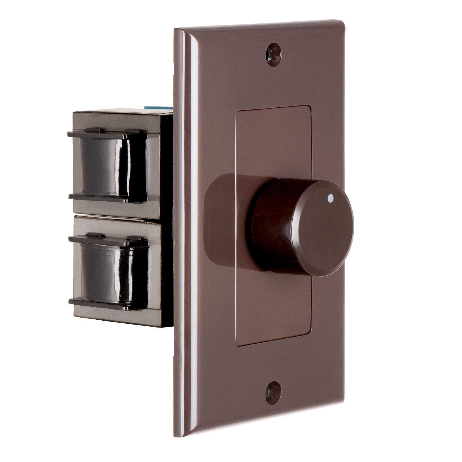 OSD Audio 100W in Wall Volume Control Impedance Matching for Home Speakers, Rotary Knob Brown SVC100
