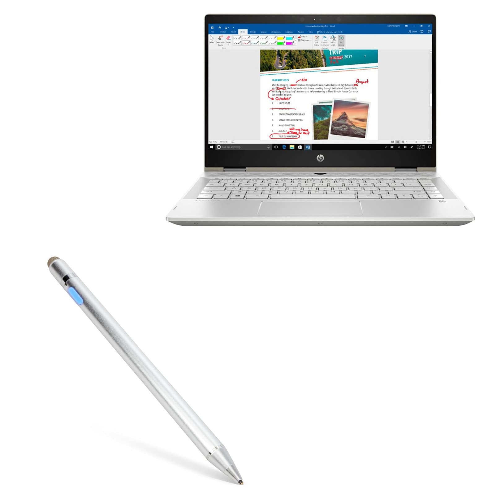 BoxWave Stylus Pen Compatible with HP Pavilion x360 Convertible 2-in-1 (14 in) - AccuPoint Active Stylus, Electronic Stylus with