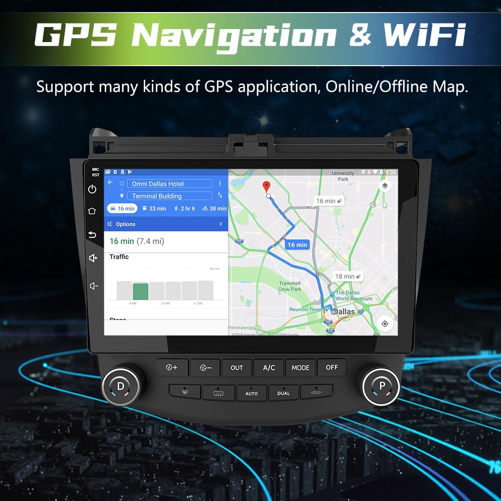 Android 13 [2Gb+32Gb] Car Radio Compatible For Honda Accord 2003 2007, 10 Inch Touch Screen With Gps/Fm/Wifi/Usb/Swc,Support Wir