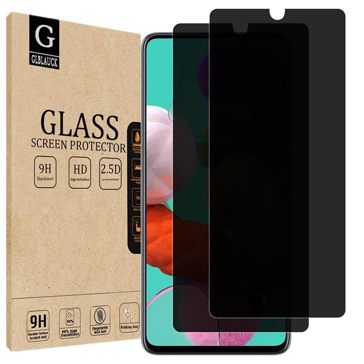 Glblauck [2 Packs] Privacy Screen Protector For Samsung Galaxy S20 Fe 5G, Anti Spy 9H Hardness Tempered Glass Screen Protectors 