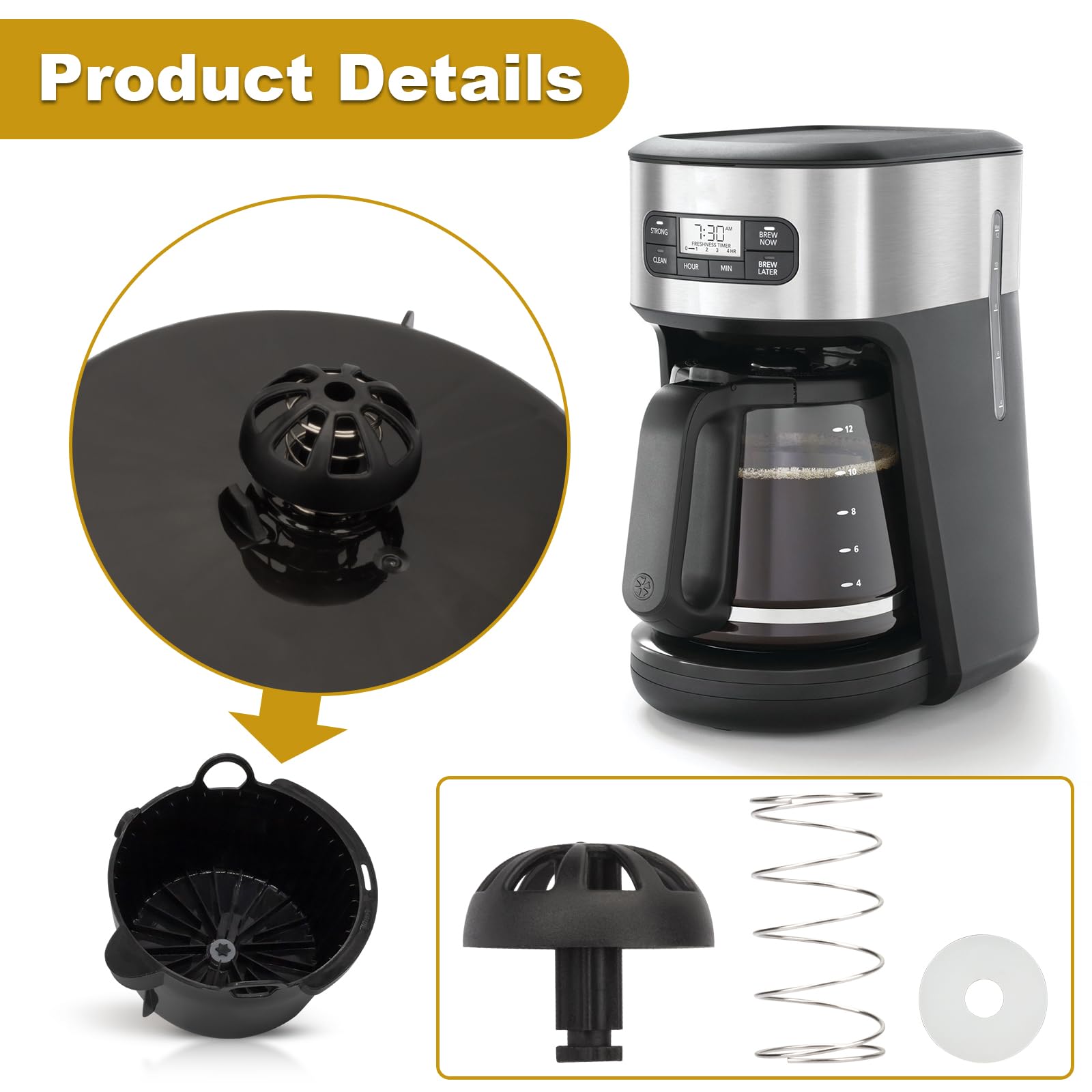 Fits For Mr Coffee Replacement Basket Hamilton Beach Coffee Maker Parts,2 Pack Coffee Machine Brew Basket Bottom Spring Loaded S