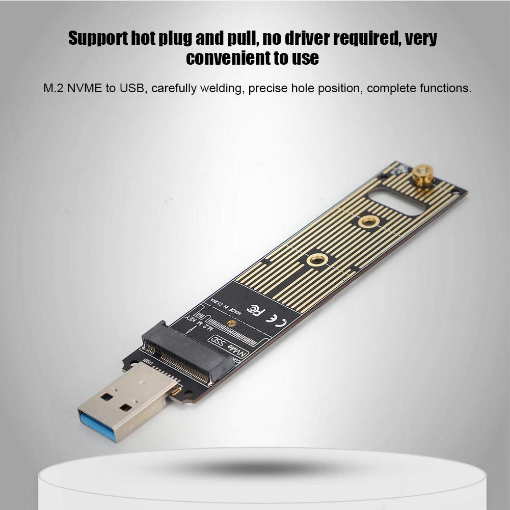M.2 Nvme Ssd To Usb 3.1 Adapter, M.2 Ngff Nvme To Usb Card Reader Usb 3.1 Gen 2 Bridge Chip With 10 Gbps High Performance