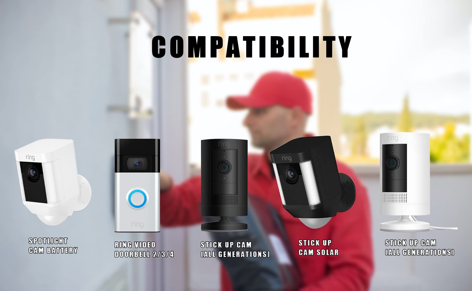 Replacement Battery With Charger Station For Ring Doorbell Camera 1 And 2, Spotlight Camera And Stick Up Camera, Rechargeable Up