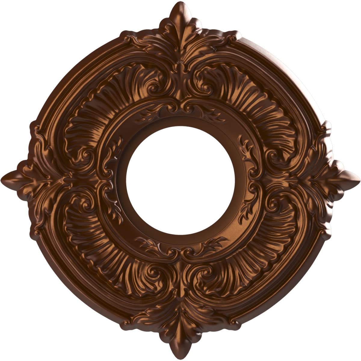 Ekena Millwork CMP10ATCDC Attica Thermoformed PVC Ceiling Medallion (Fits Canopies up to 4 1/8), 10OD x 3 1/2ID x 3/4P, Metallic