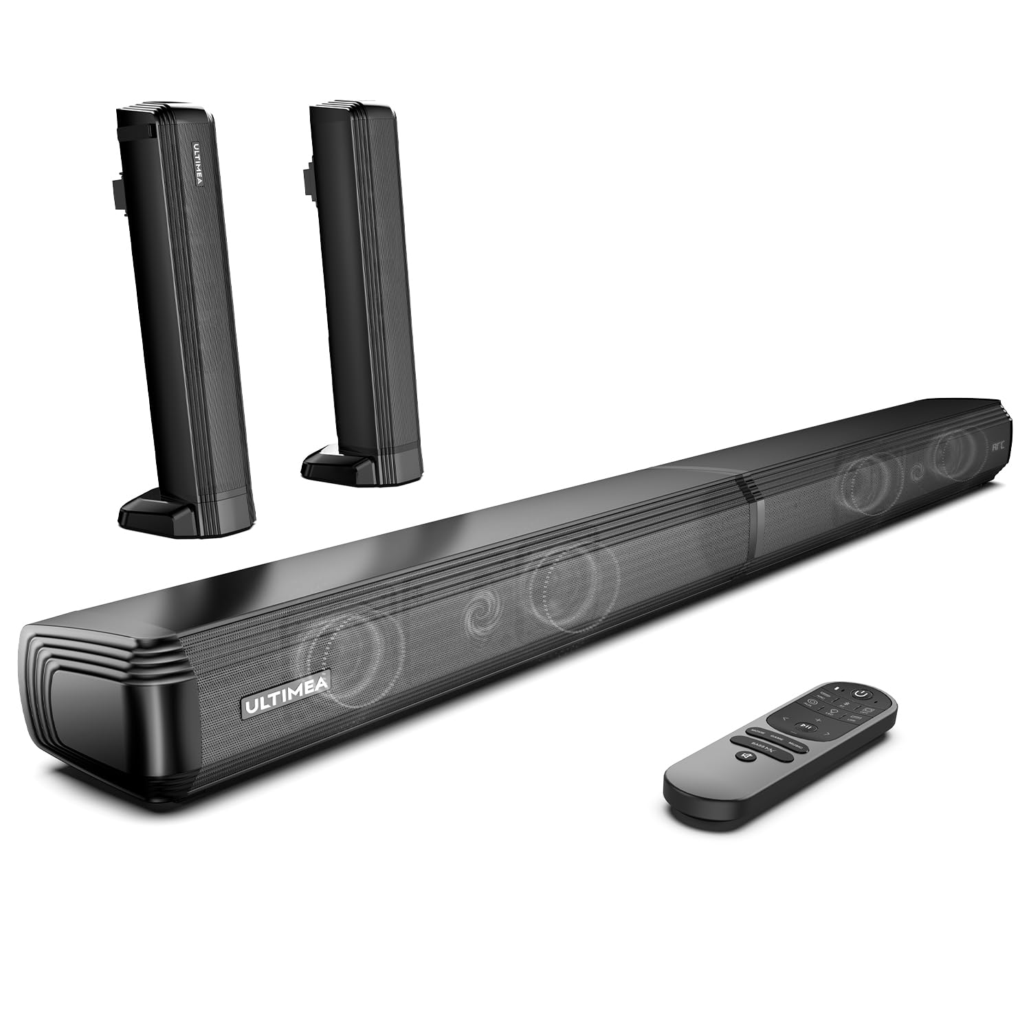Ultimea 2.2Ch Sound Bars For Tv, Peak Power 100W, 2 In 1 Detachable Bluetooth 5.3 Soundbar For Tv, 3 Eq Modes, Bass Adjustable F