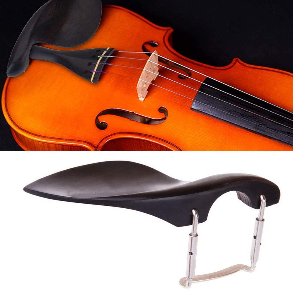 Jiayouy Violin Ebony Chin Rest With Standard Bracket For 1/4 Violin   Center Mount