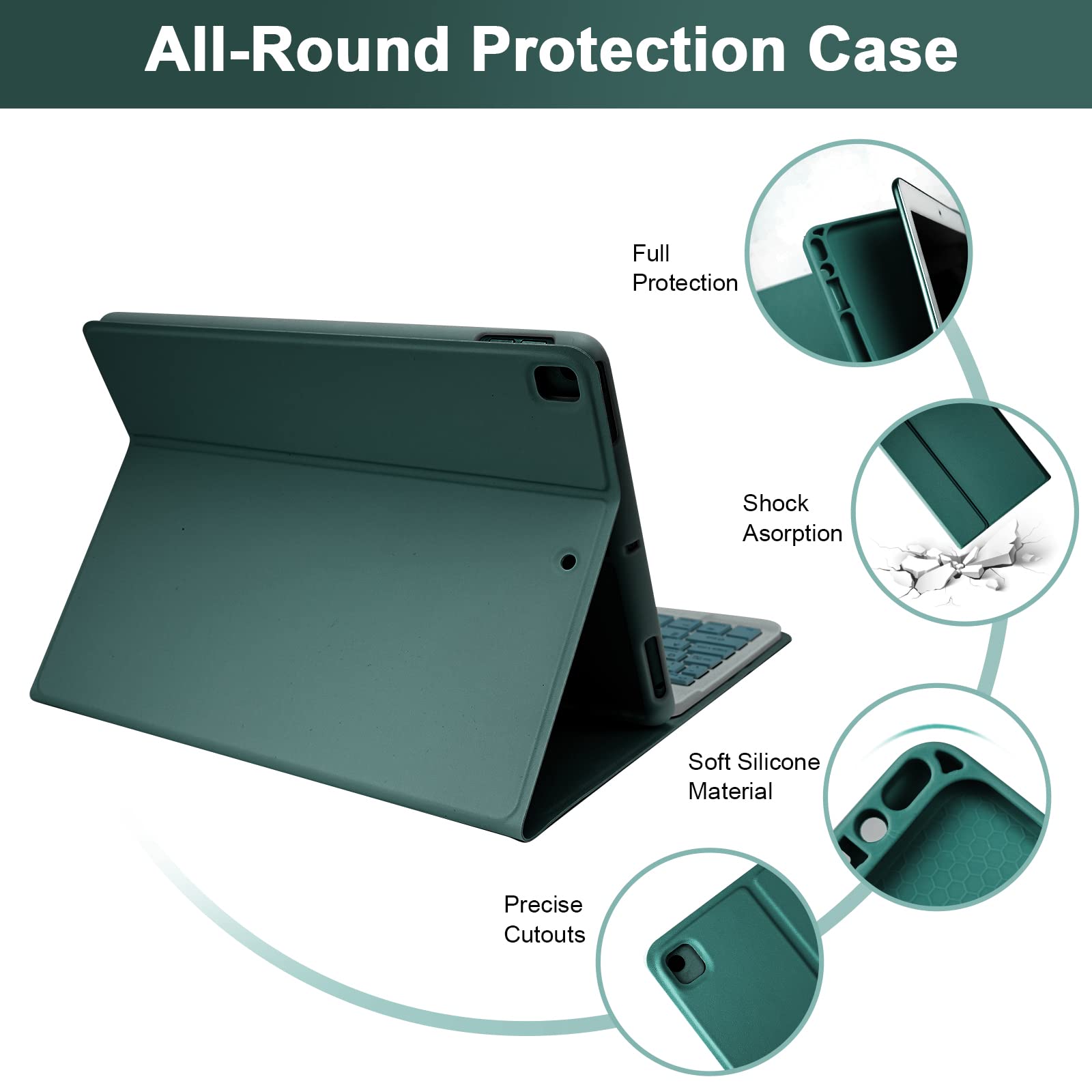 Soppy Keyboard Case With Mouse For Ipad, Bluetooth Keyboard For Ipad 9Th Gen./8Th Gen./7Th Gen 10.2 Inch, Ipad Air 3, Ipad Pro 1