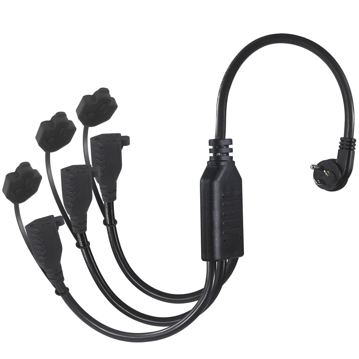 18 Inch 3 Outlet Power Splitter Extension Cord   1.5Ft 1 To 3 Splitter Outlet Right Angled Flat Plug Nema 5 15P 1 To 3 Way Nema