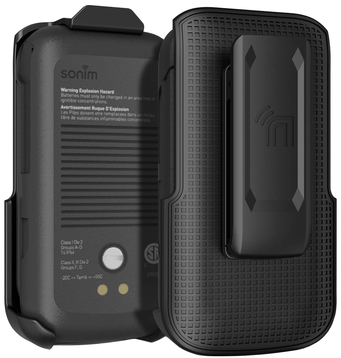 Holster For Sonim Xp3 Plus Flip Phone, Nakedcellphone Black [Rotating/Ratchet] Belt Clip Holder Case With Secure Latch For T Mob