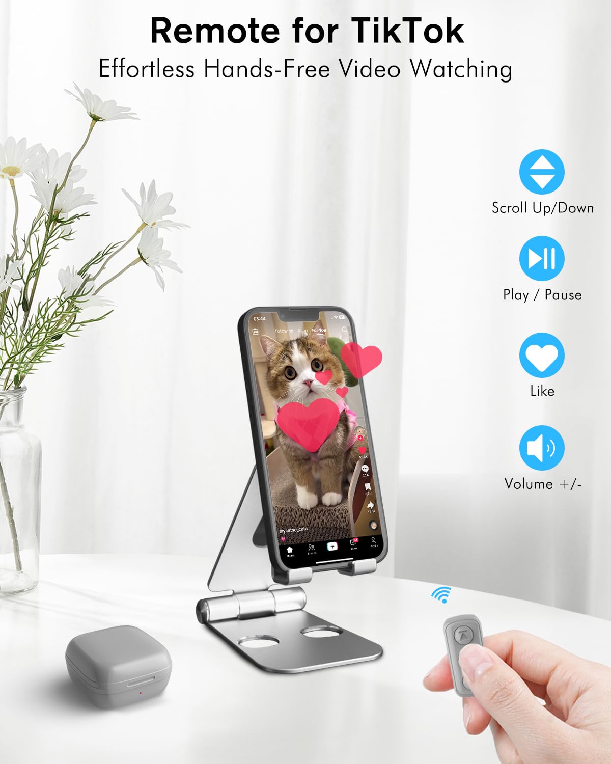 Remote Scrolling Ring For Tiktok, Bluetooth Page Turner For Ipad Iphone, Scroller Remote For Tik Tok, Camera Shutter Remote Cont