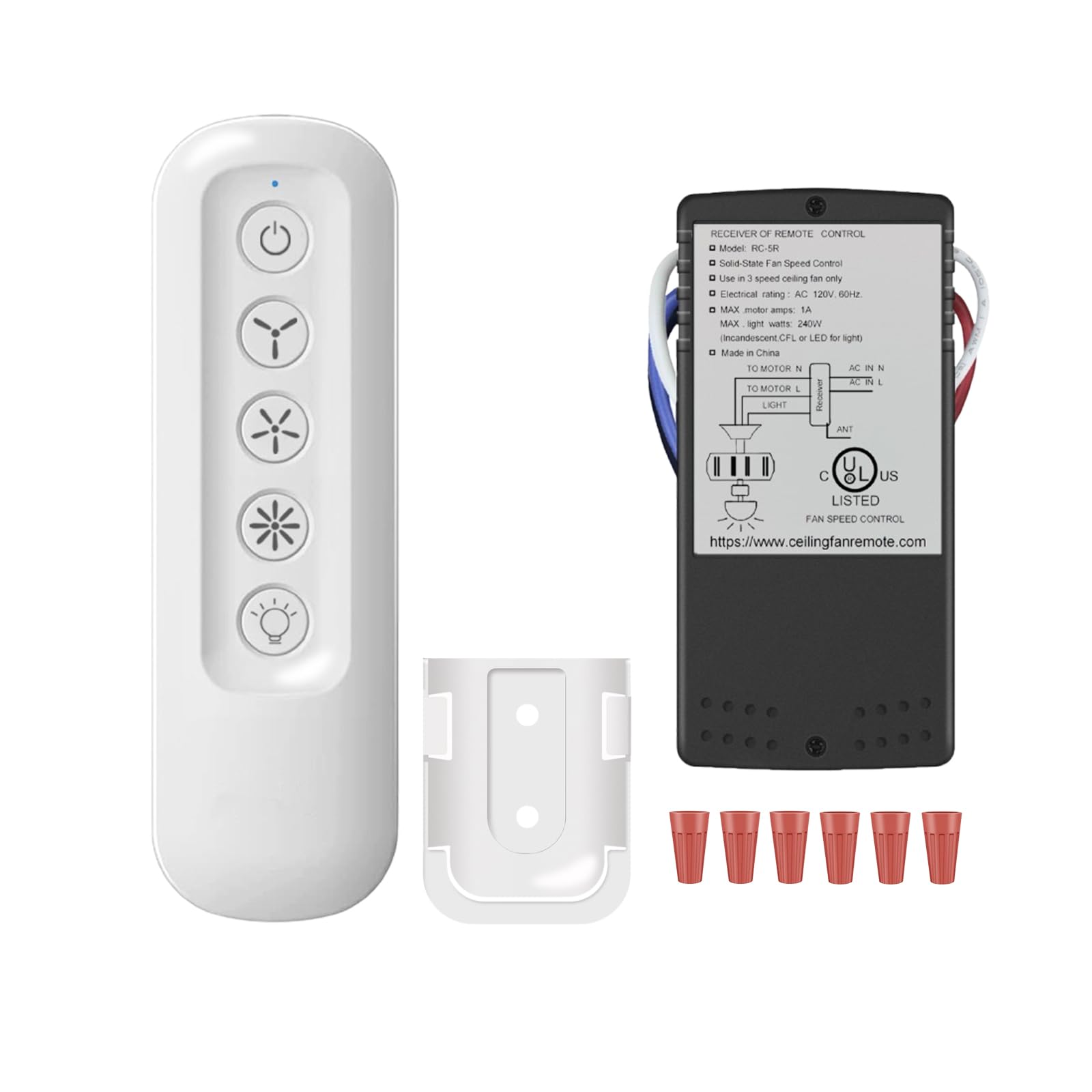 99770 99392 Hunter Ceiling Fan Remote Control Kit, Replacement for Casablanca Hunter Hampton Bay Ceiling Fans with Dimmer Light,