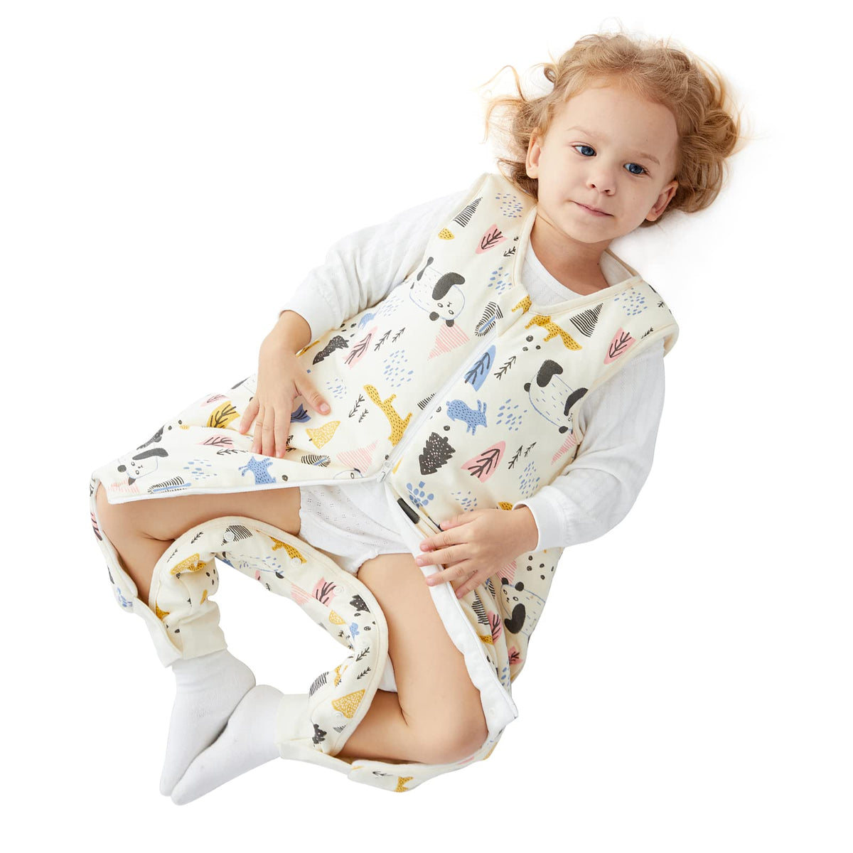Duomiaomiao Toddler Sleeping Sack, Cotton Baby Toddler Sleeping Bag With Feet, 25 Tog Autumn Winter Early Walker Sleep Sack For