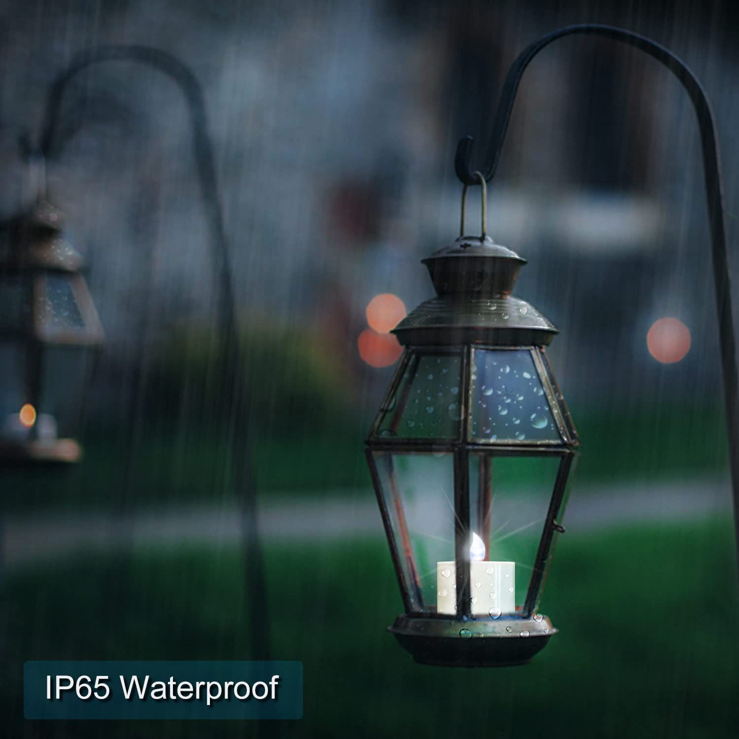 Singtok 6 Pcs Solar Powered Tea Light Waterproof Rechargeable Candles, White Flickering Led Flameless Votive Battery Operated Fo