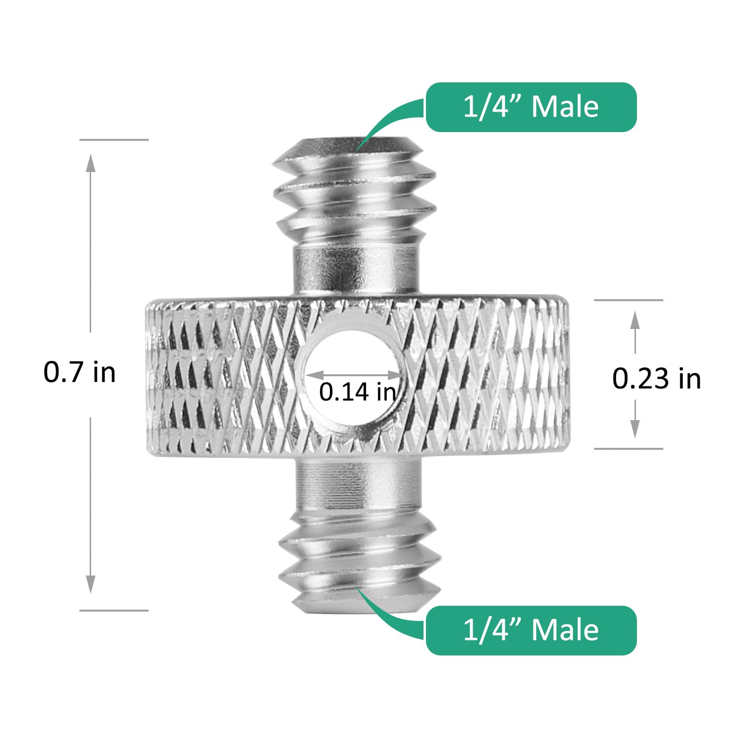 Rigych 1/4 Male To Male Camera Screw With Hole Tripod Thread Screw Adapter For Camera Tripod Mic Stand Mic Mount Light Stand Dsl