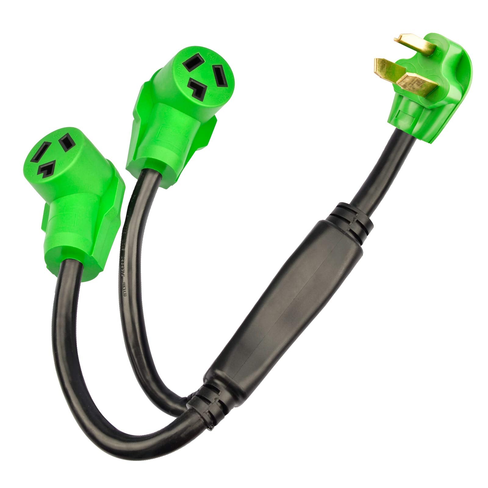 Rvmate 3 Prong Dryer Splitter 30 Amp, Nema 10 30P To (2)10 30R Y Receptacle 26.5 Inch, Built To Last, Waterproof Pvc Jacket