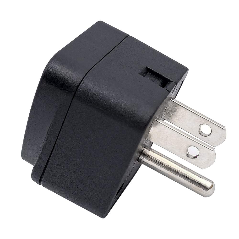Us Travel Plug Adapter Eu/Uk/Au/In/Cn/Jp/Asia/Italy/Brazil To Usa (Type B), 3 Prong Grounded Usa Wall Plug, International Mini T