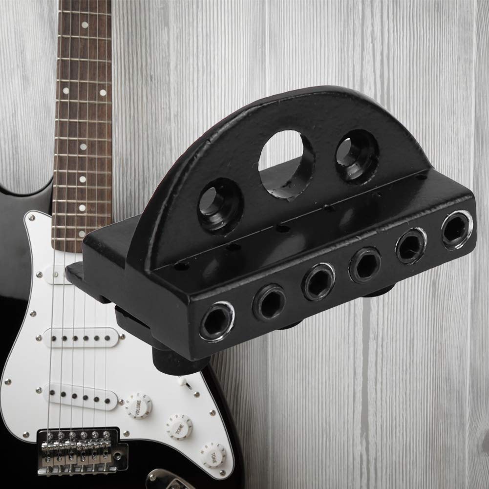 Bnineteenteam Headless Guitar Locking Nut, Electric Guitar Locking Nut Zinc Alloy With 2 Wrench 2 Screw Black Performance Accessory