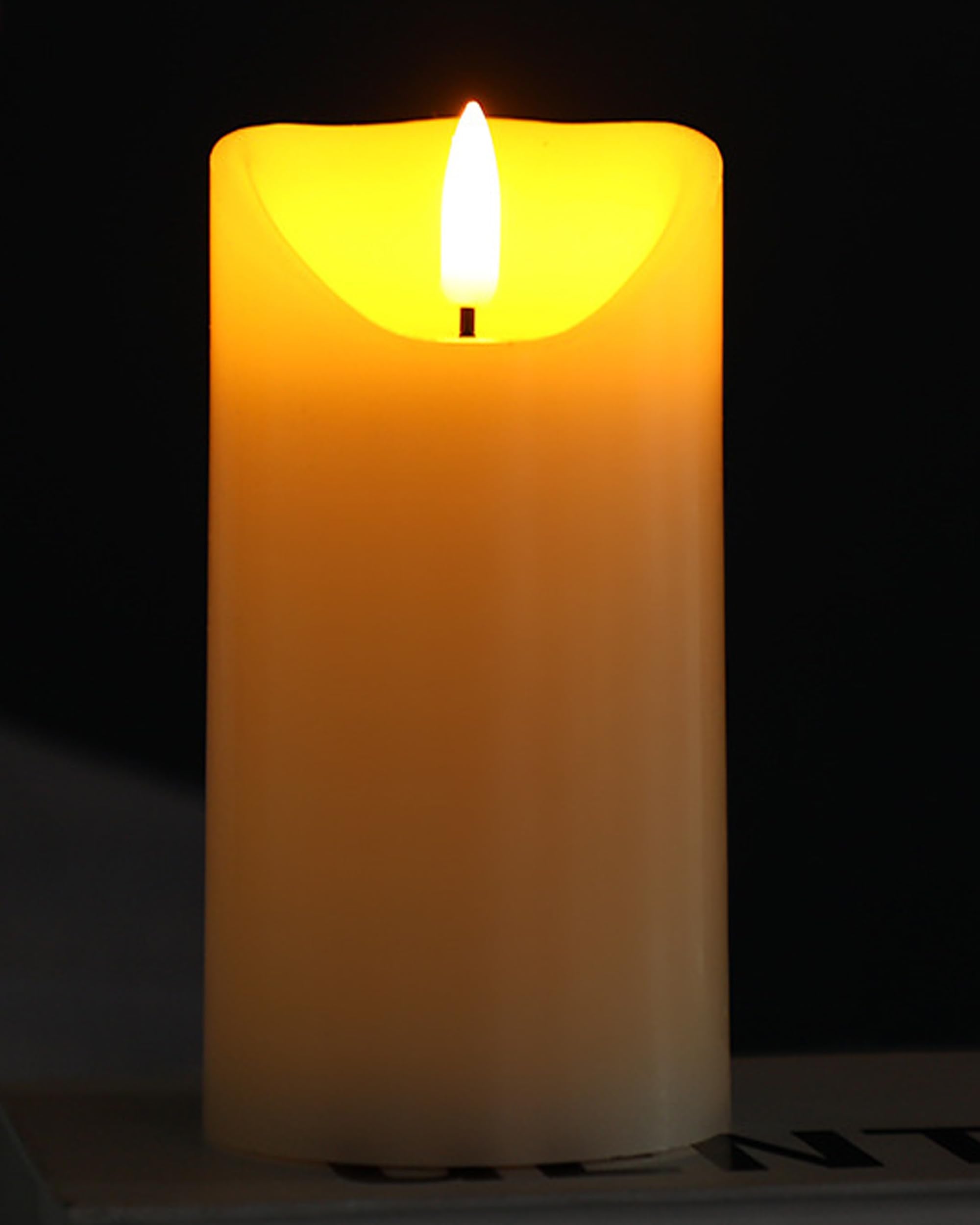 Gmnee 4''X10'' Flickering Flameless Candles With Remote Timer, 4'' Diameter Extra Large White Pillar, Wax, 1 Pack Tall Led Batte