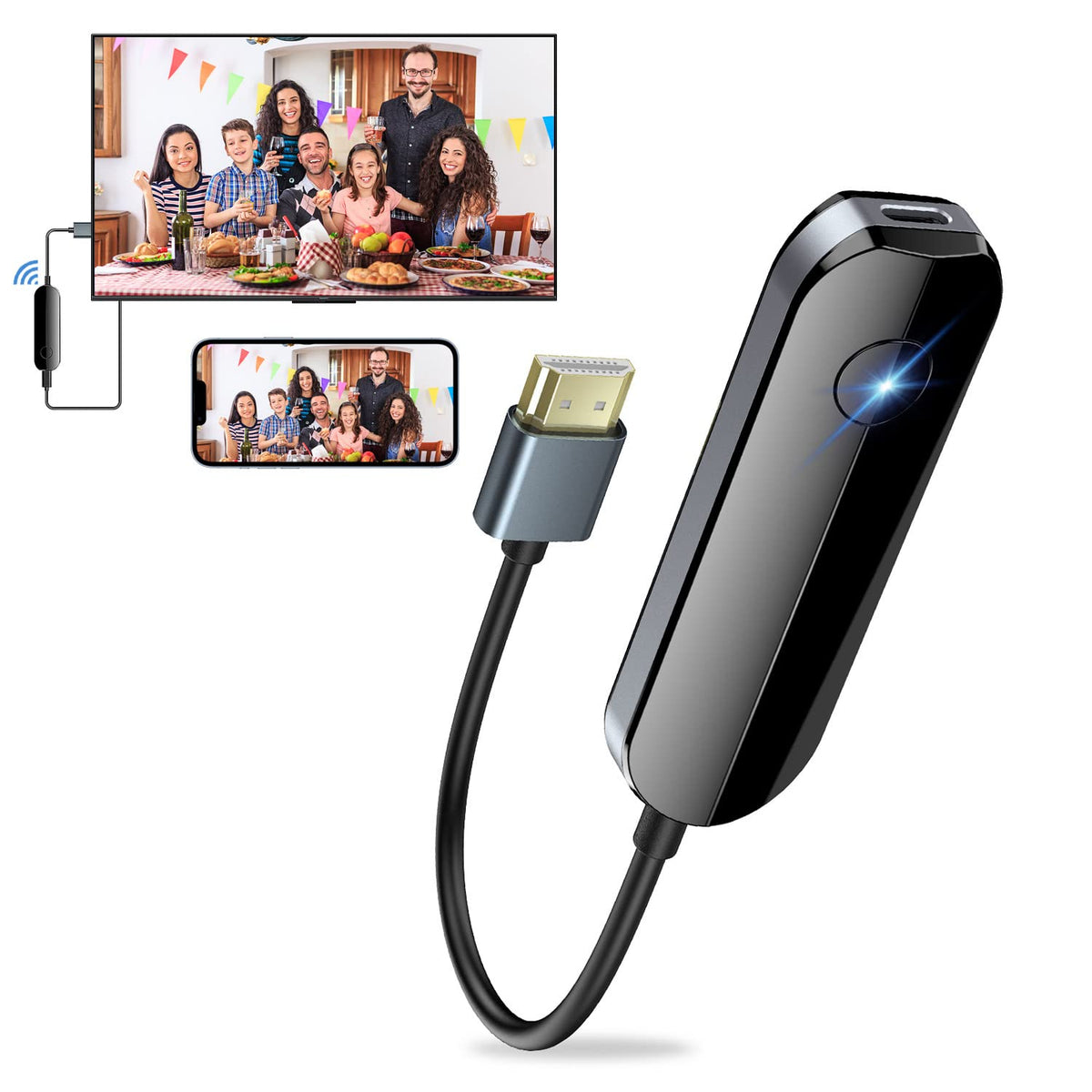lulaven iShare iOS Wireless HDMI Display Adapter, Streaming Device for iPhone to TV, HD Video and Audio Sync, Streaming Mirrorin